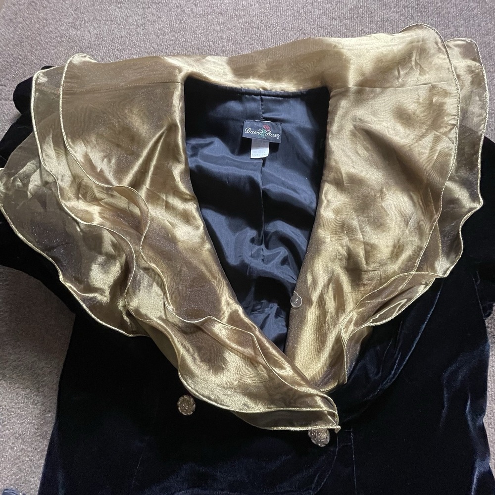 Vintage David Rose 2 Piece Suit Absolutely Stunning And Rare Gold And Black - Picture 5 of 7